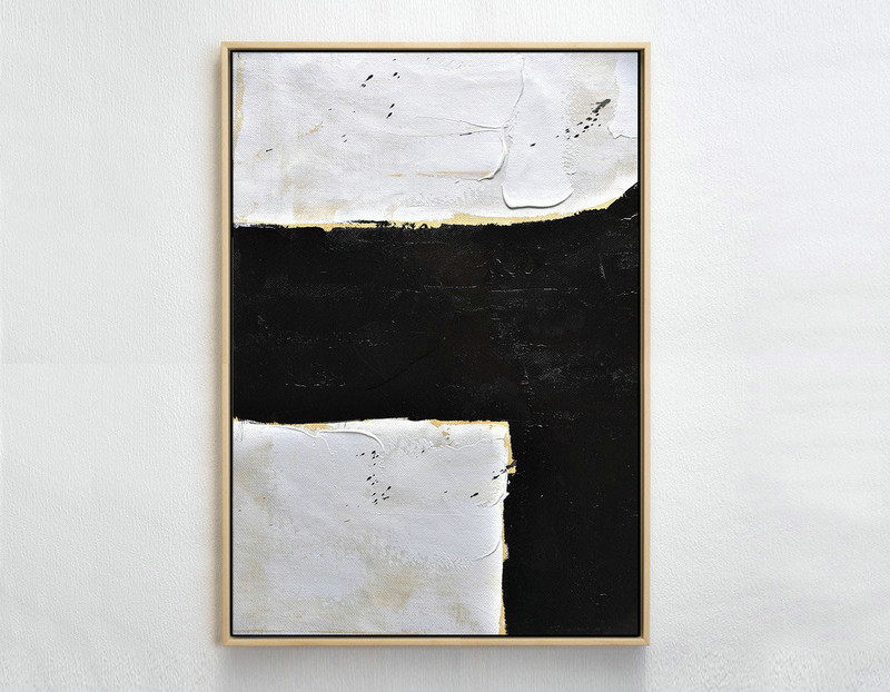 Abstract Painting Extra Large Canvas Art,Minimalist Painting On Canvas, Palette Knife Vertical Minimal Art - Unique Canvas Art